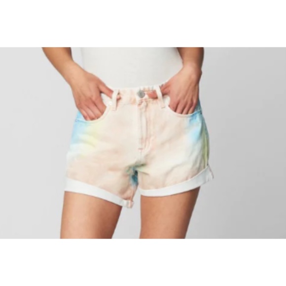 Blank NYC Big Girl's Spray Tie Dye Denim Shorts W/Folded Hem Sizes 8 or 10 - Picture 3 of 15